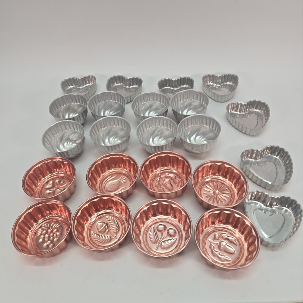 Lot of 8 Stackable Copper Muffin Tins + 15 Other Muffin Tins